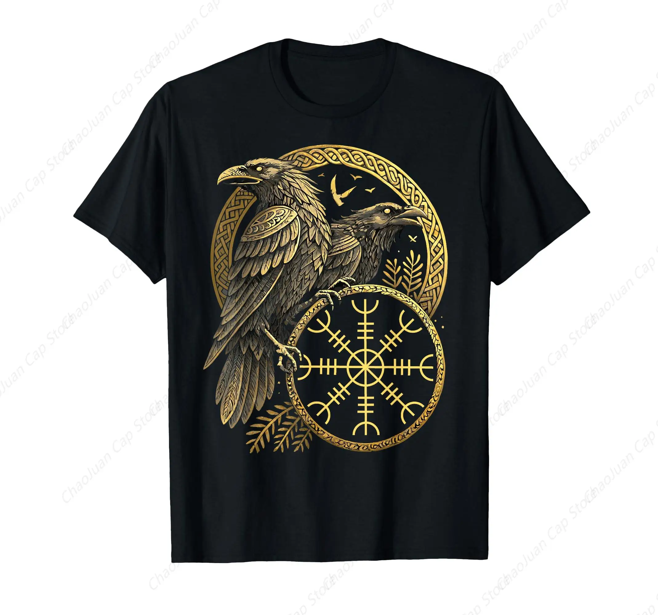 Retro Wikinger Kompass Vegvisir Nordic Rune Raven T-Shirt