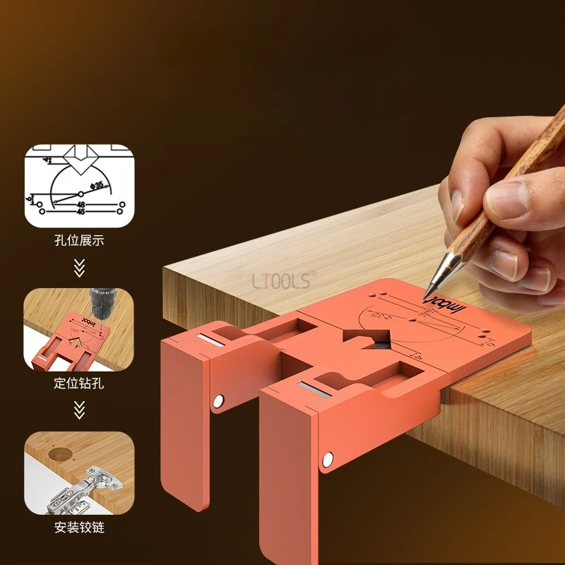 Magnetic 35mm Hinge Installation Positioning Plates Door Cabinet Hinge Quick Installation Hand Tools for Woodworking Location