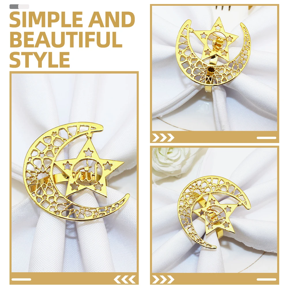 

Dinner Table Decoration Eid Decorations for Metal Napkin Holder Decorative Buckle Rings