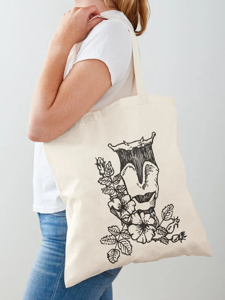 

Larynx with Flowers Anatomy Botanical Drawing Tote Bag Large bags for women canvas shopping bag Cloth bags