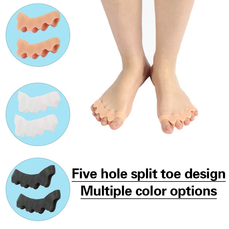 1pair Silicone Protective Toes Separator Suitable Bunion Corrector Material Soft Gel Straightener Spacers Stretchers Care Tool