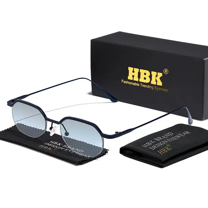 HBK Retro-Sonnenbrille für Herren, polygonal, Punk, kleine Halbrahmen-Sonnenbrille für Damen, Geschäftsreisen, Party, Brillen, Sommerstil – Detail 13