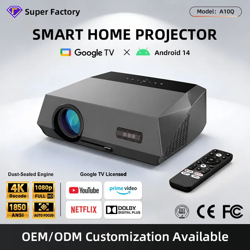 Home projector projector genuine Google TV home high definition intelligent projector source NFC same screen + autofocus