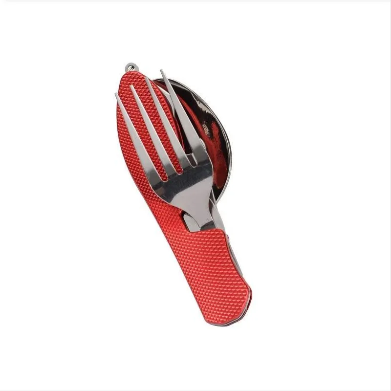 Collapsible Stainless Steel Knife Fork Combo, Mini Portable Outdoor Picnic Tableware, Durable Travel Camping Reusable Eating Ute