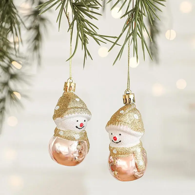 Christmas pendant decorations Christmas tree conch snowman shaped decoration small pendant 2pcs Festive party Ornaments