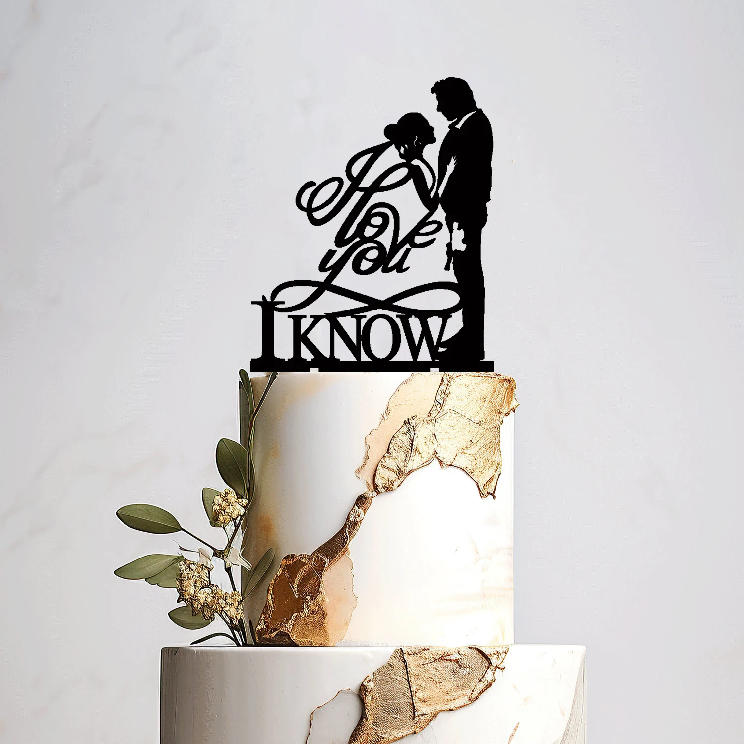 

Personalized Wedding Cake Topper Bride and Groom Silhouette Custom I love you I know Cake Topper for Rustic Party Cake Topper