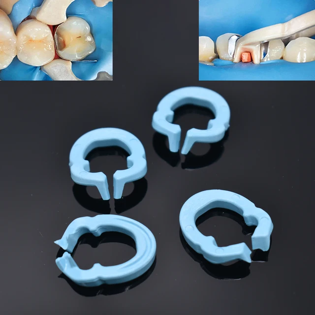 4 SZT. Pierścienie mocujące do żywicy dentystycznej, pierścienie separujące, profilowane metalowe matryce sekcjonowe, uchwyt na matryce, zacisk mocujący matryce, autoklawowalne