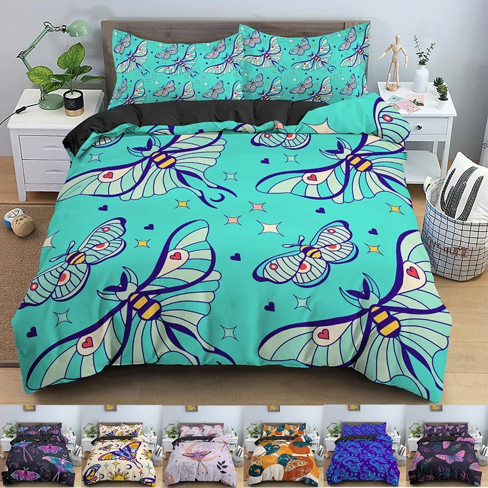 

3D Butterfly Print Bedding Set Skin Friendly Duvet Cover With Pillowcase Single King ​Queen Size Quilt Cover Home Textiles