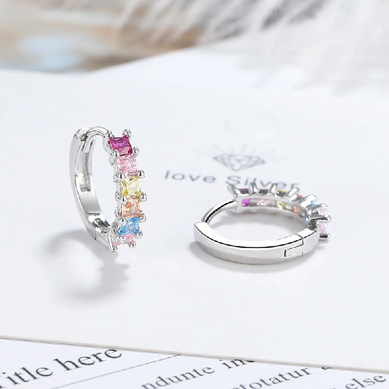 HuiSept Korean Style Zircon Women Earrings 925 Silver Jewelry Accessories for Wedding Engagement Party Bridal Gifts Wholesale image 4