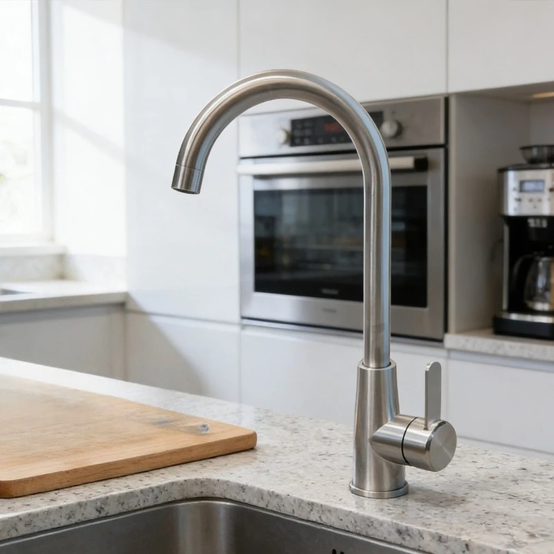 

1pcs Kitchen Faucets Household Stainless Steel Vegetable Washing Washbasin Dishwashing Splash Proof Single Cold Water Faucets