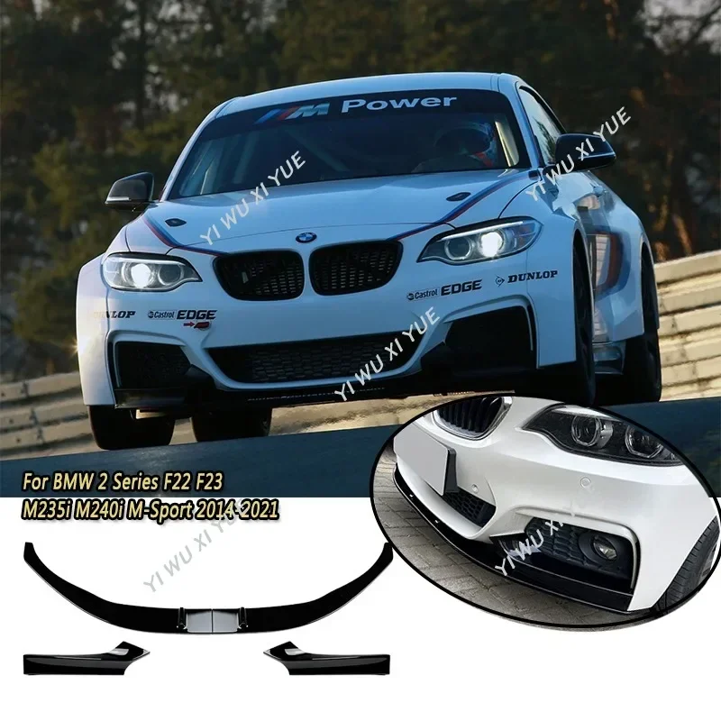 

Front Bumper Splitter Lip Diffuser Spoiler Cover Guard Deflector Lips For BMW 2 Series F22/F23 M235i M240i M-Sport 2014-2021 New