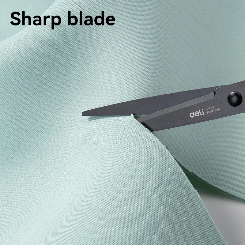 กรรไกรใบมีด DELI สีดํา 170 มม. - Ultra Sharp ไม่เหนียวเหนอะหนะสําหรับกระดาษ ผ้า และงานฝีมือ