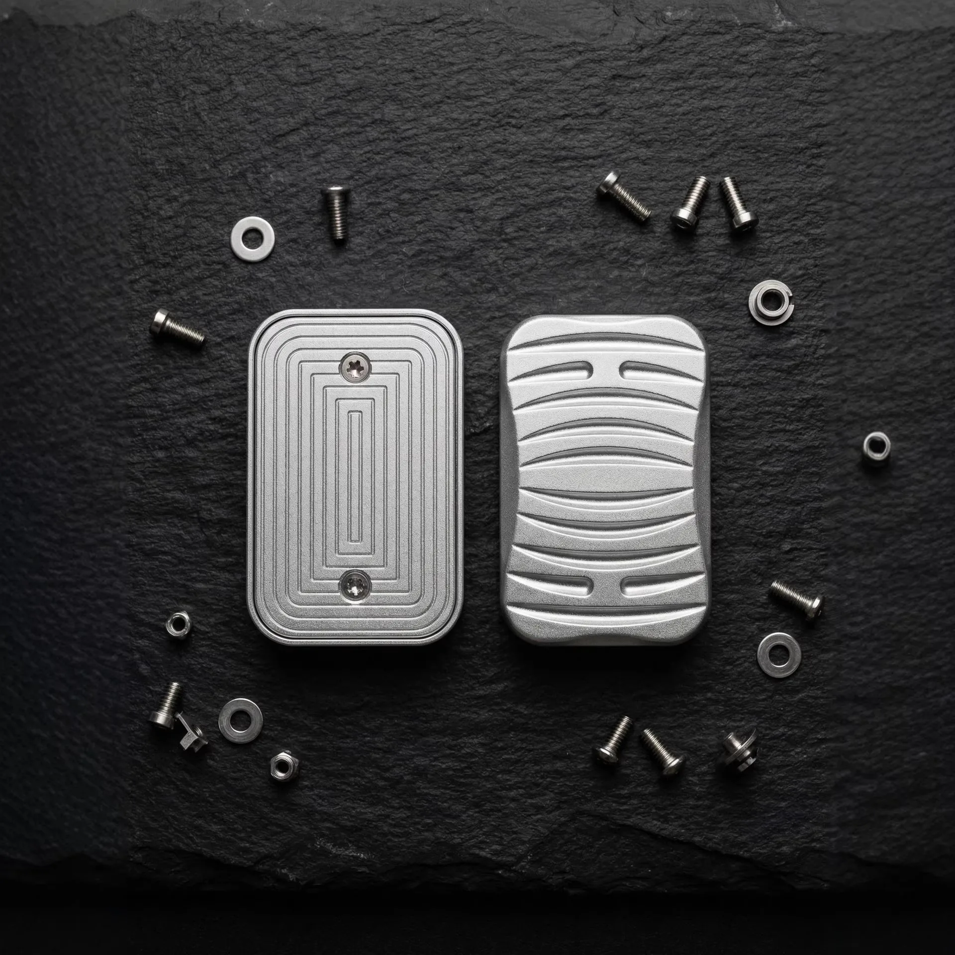 Black Tech Alloy Infinite Push Card EDC Click Coin Mini Hand Play Spinner Smooth Slide Tactile Stress Relief Pocket Toy