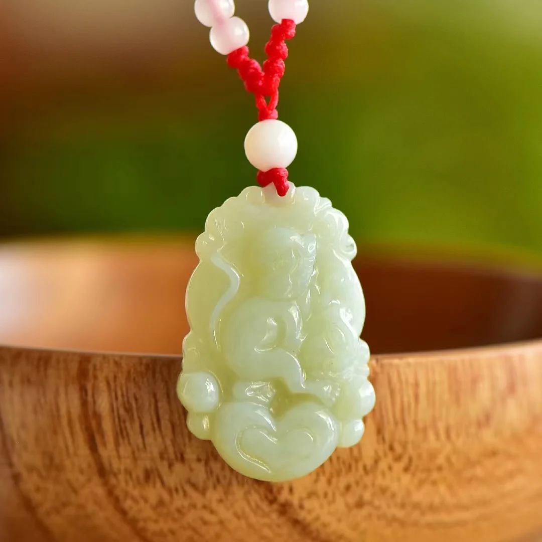 

Exquisite Hetian Jade Zodiac Monkey Pendant Jewelry 1664#