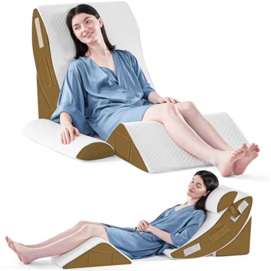 

Orthopedic Bed Wedge Pillow Set for Sleeping, Post Surgery Foam Pillow for Body, Back and Leg Pain Relief, Triangle Adjustable