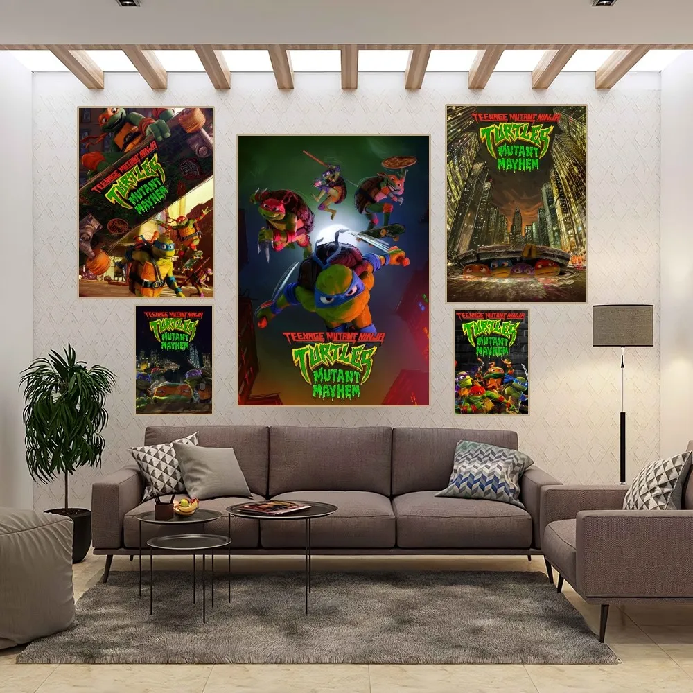 N-Ninja T-Turtles Mutant Mayhem Poster Home Room Decor Aesthetic Art Wall Painting Stickers