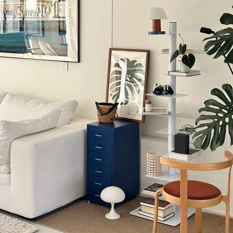 Multilayer Invisible Bookshelf Home Floor Stand Corner Bookcase Space Saving Display Rack for Living Room Spinning Storage Shelf