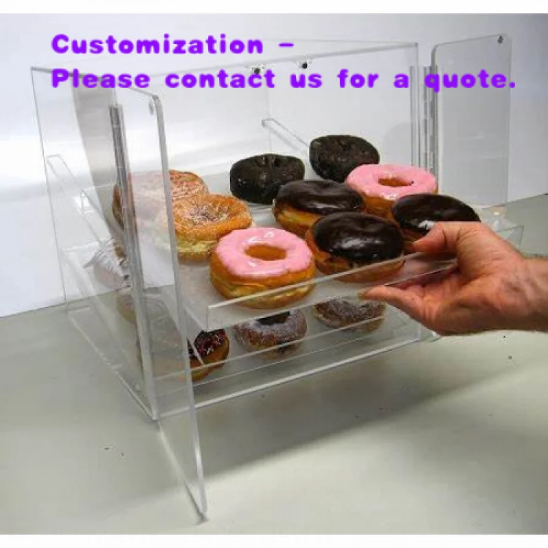 custom.2026 Factory Price Modern Transparent Acrylic Pre-Assembled Bakery Cabinet Drawer Organizing Showcasing Bread Pastries Ke