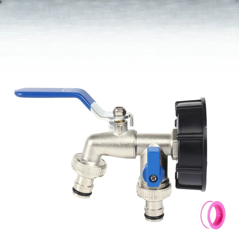 Outdoor garden dual open dual control washing machine faucet, kitchen zinc alloy dual outlet faucet factory