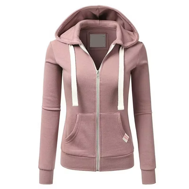 2024 Autumn/Winter New Women's Personalized Fashion Sports Hoodie Long Sleeve Drawstring Pocket Zipper Coat Woolen Sweater Top image 6