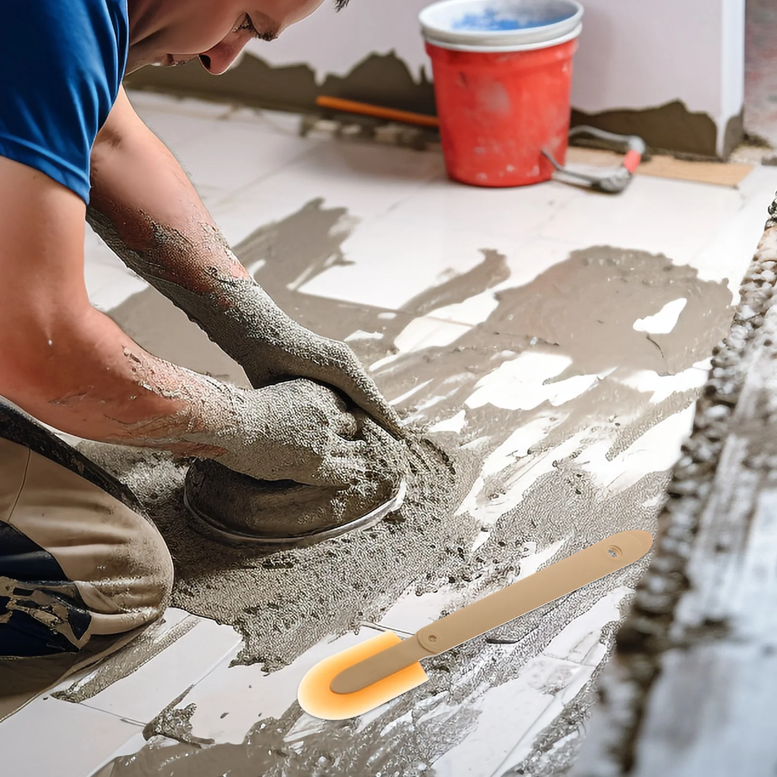 

Набор из 4 инструментов для финишной обработки герметика: удлиненные скребки для гладкого нанесения, многоугольный ручной триммер для плитки и кирпича