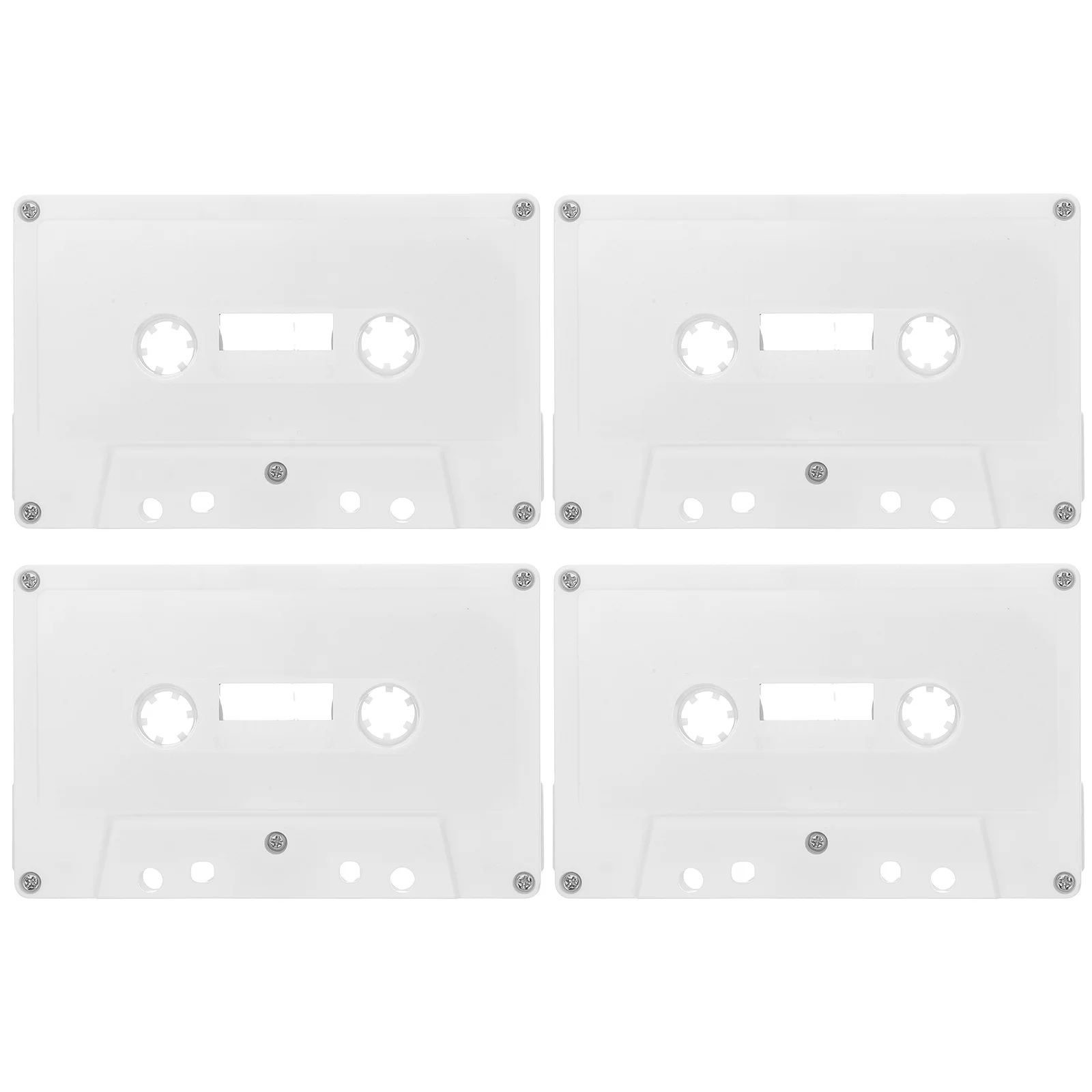

4Pcs Retro Blank Cassette Tape Storage Box Audio Tape Case Vintage Style Organizer for Music Decor Empty Cassette