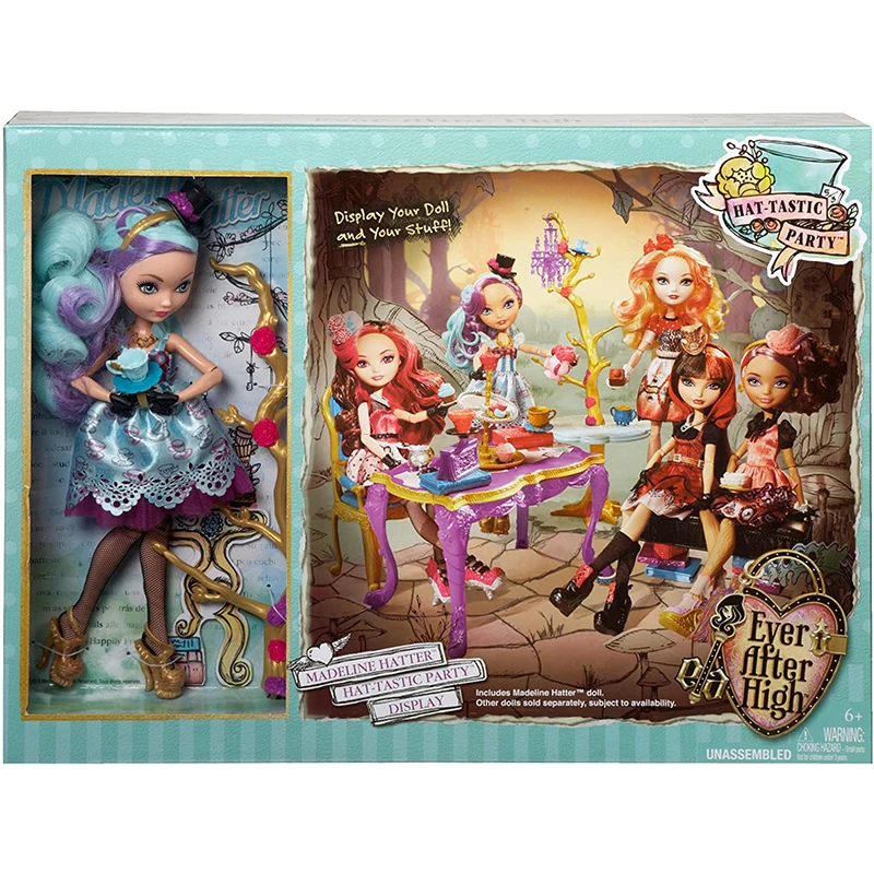 Ever After High Dolls Way Too Wonderland Madeline Hatter Doll Play Sets para crianças, brinquedos originais para meninas, presentes surpresas de aniversário