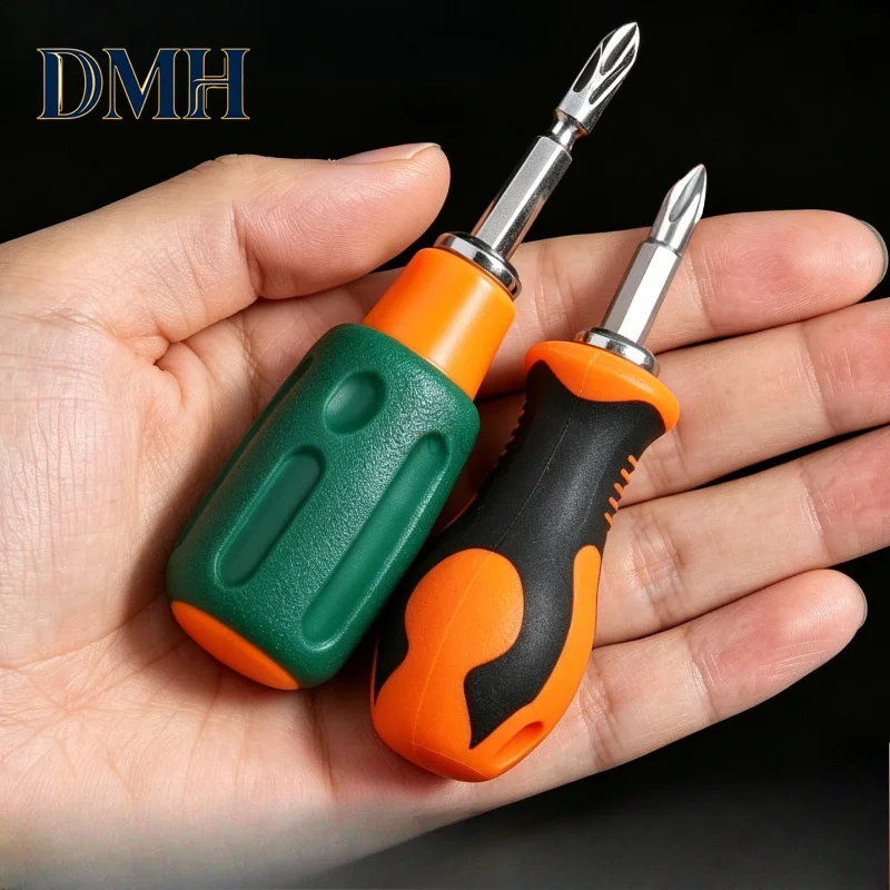 DMH-Multifunction Screwdriver Portable Encapsulation Radish Handles Flat Crosshead Short Handle Screwdrivers Repairing Tools