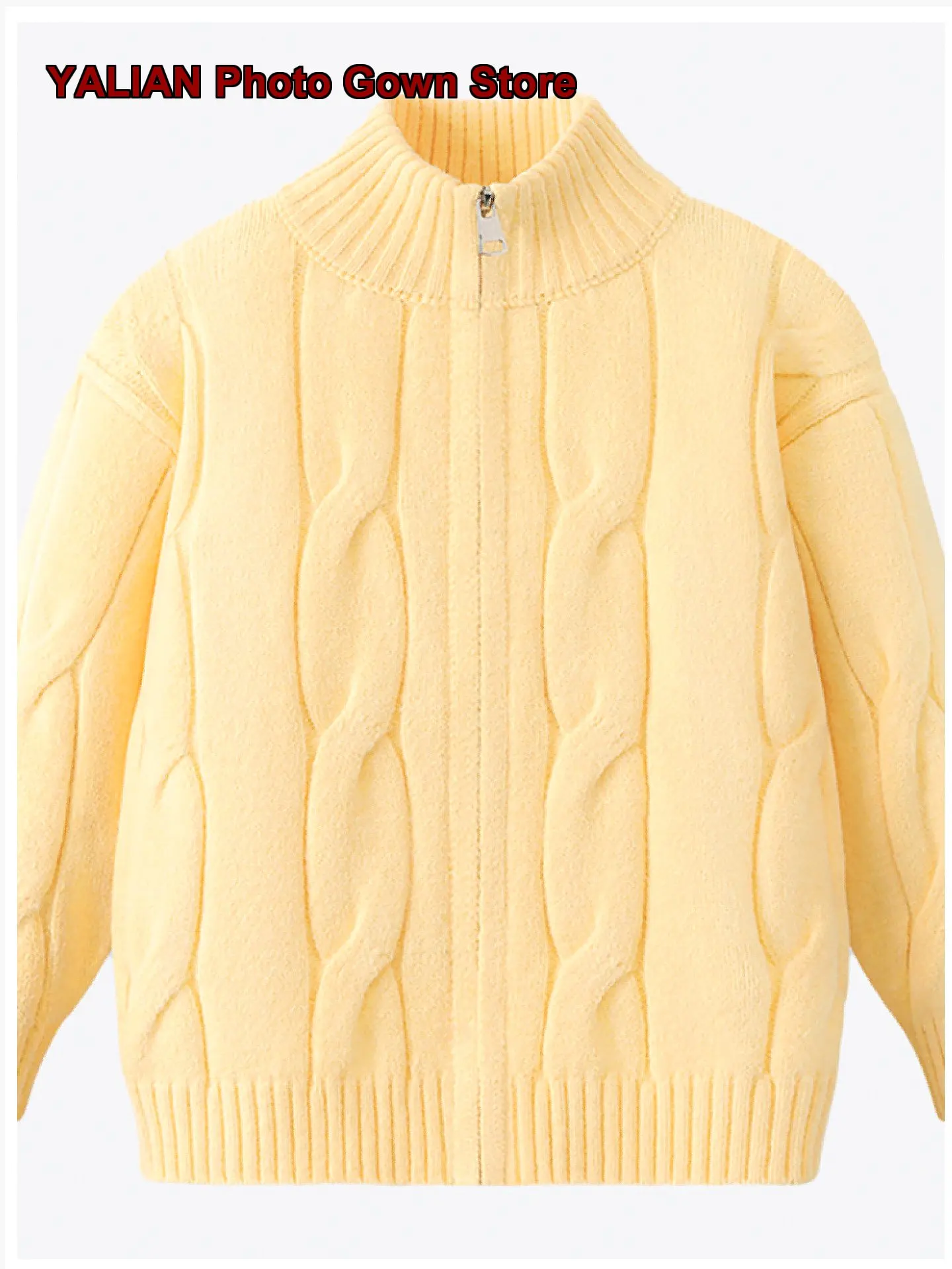 Girls Stand Collar Knit Top Autumn Coat Older Kids