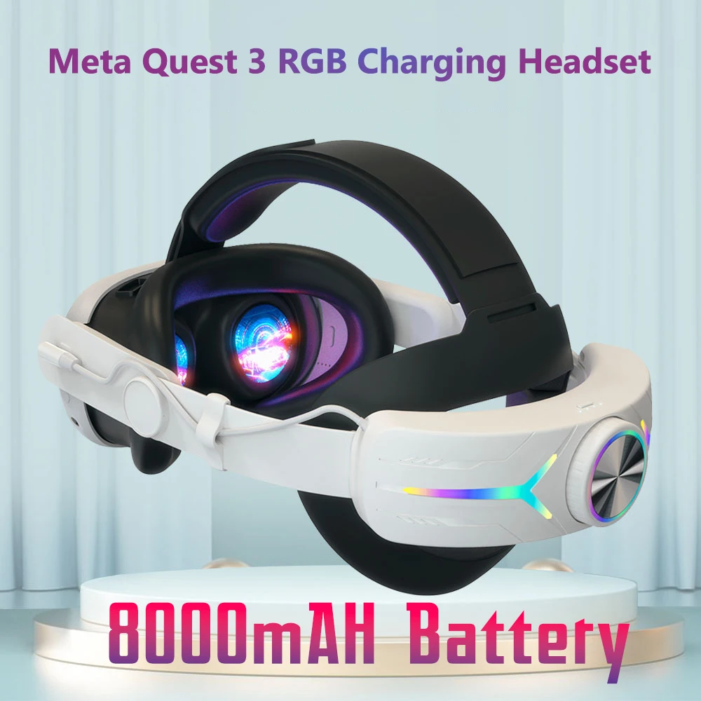 8000mah Tettlegesség számára meta oculus Felkutatás 3 fejét szíj töltés headse VR RGB kiegészítők Elit headstrap