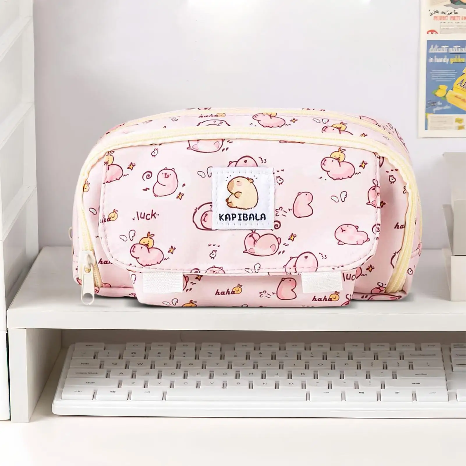 Капибара пенал большой емкости пенал широкий открывающийся рот держатель для канцелярских принадлежностей аксессуары чехол эстетическая сумка для