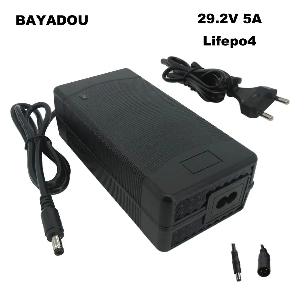 29.2V 5A Lifepo4 Fast Charger 24V Iron Phosphate Battery Charger For 24 V 8S 20AH 30AH 40AH Bateria with Fan