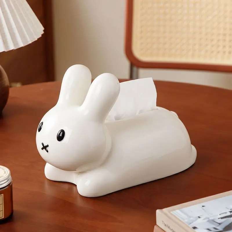 Anime Miffy Desktop Tissue Box Solid Color Cute Fun Design Napkin Holder for Dining Table Bedroom Living Room Coffee Table Decor view 5