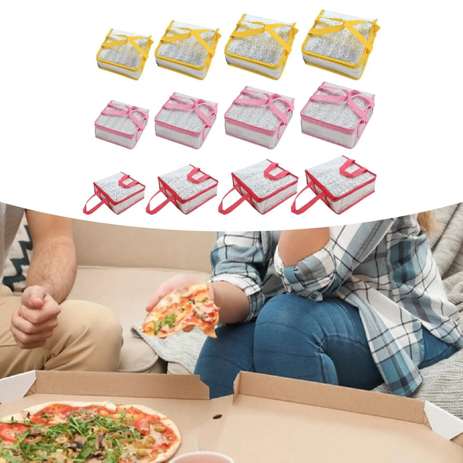 

Pizza Carrier Transport Container Food Warmer Bag Pizza Delivery Bag Insulated for Motorcycle Hot and Cold Food Restaurant