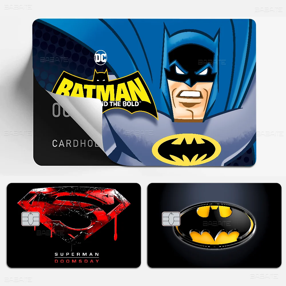 غطاء جلدي لفيلم الرسوم المتحركة من B-Batmans لبطاقة الائتمان وبطاقة الخصم البنك الأمامية
