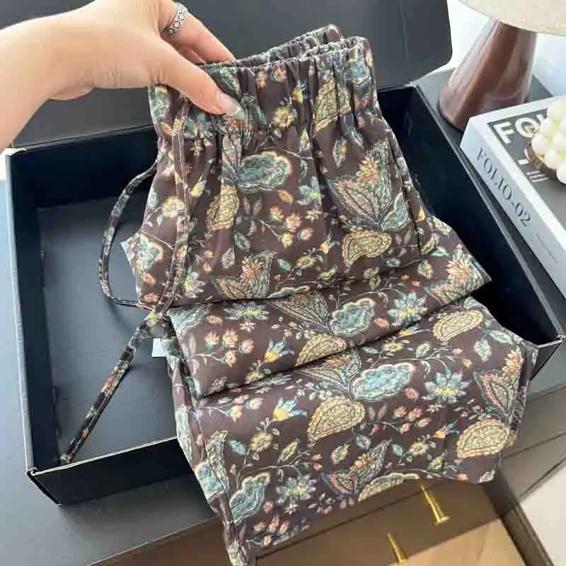 

Брюки женские брюки осенние художественные жаккардовые панели в клетку в стиле пэчворк с тиснением сложенного искусства городской колледж уличная одежда разноцветные