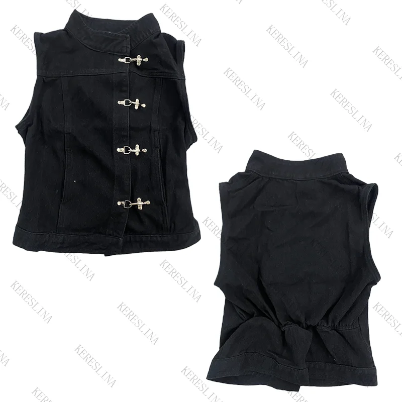 

Джинсовый жилет в стиле панк, однотонный, в стиле хип-хоп, рок, для женщин, в стиле Харадзюку, Y2K, ретро, для стильных девушек, эстетика 2000-х, американский ретро-стиль, сексуальный топ