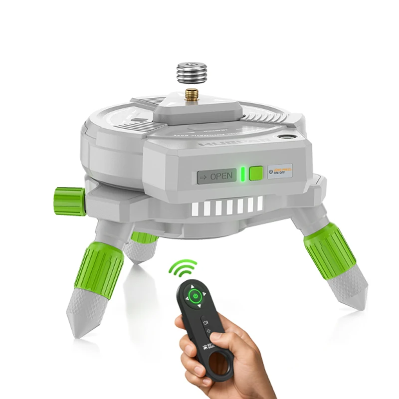 

Huepar AT5 Adjustable height Electric rotating 1/4'',5/8'' Thread Mount base for laser level with remote control