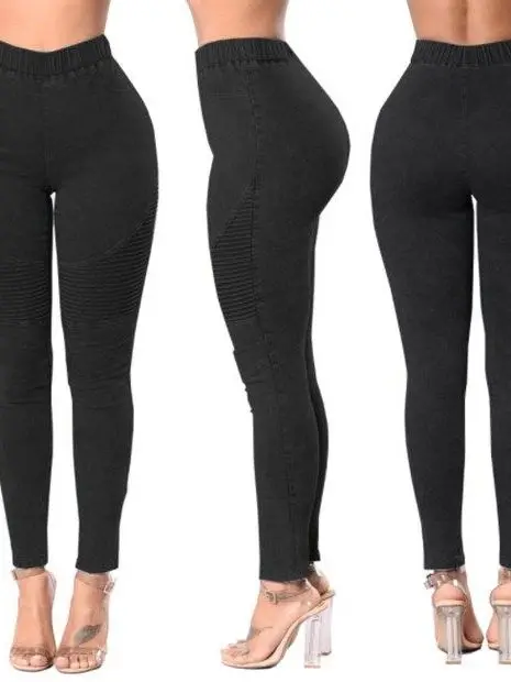 

Женские джинсы с высокой талией, эластичные, модель 207, модные леггинсы, из искусственной кожи, для женщин среднего возраста, больших размеров