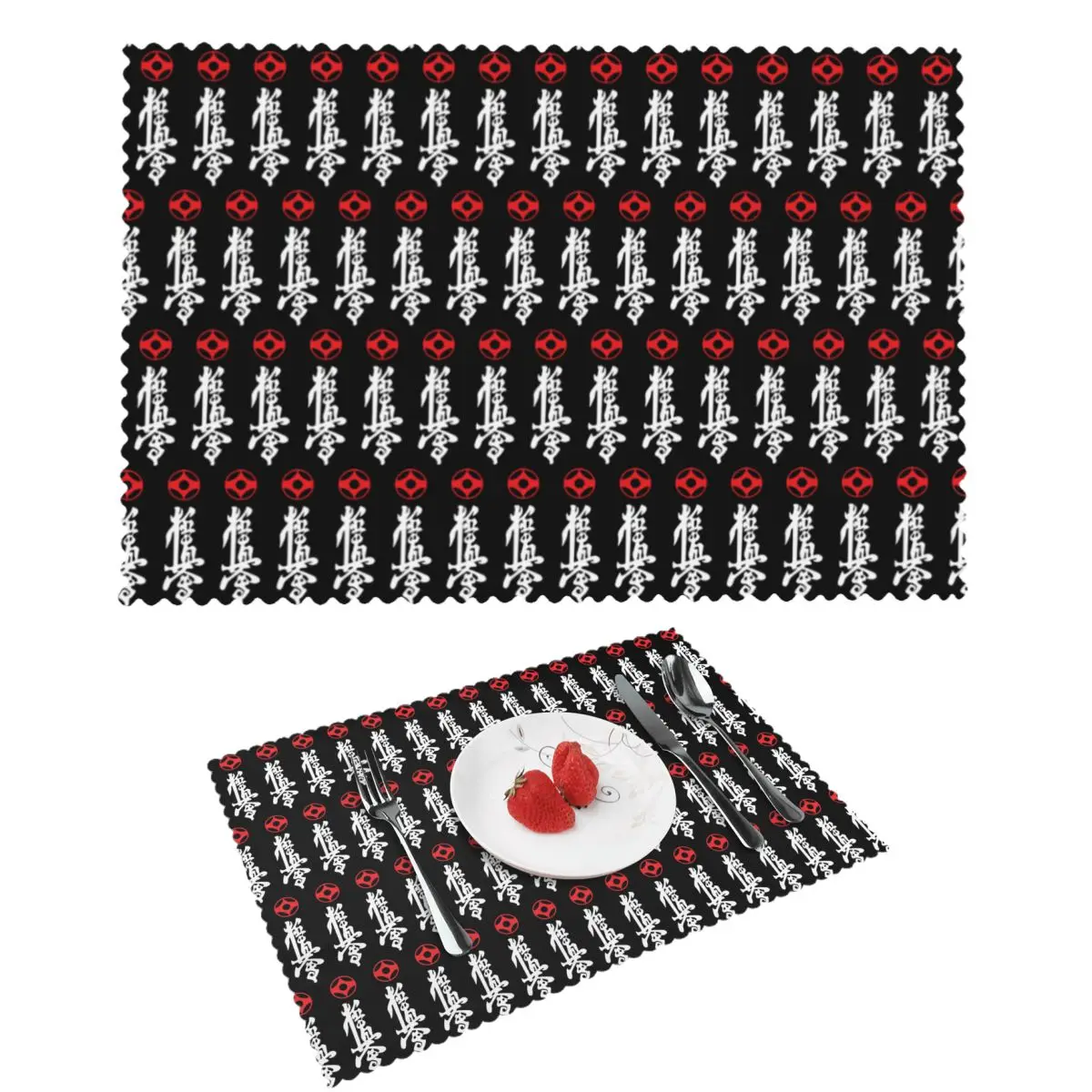 Kyokushin Kaikan Karate Symbol Kyokushinkai Dojo Placemat Non-Slip Plate Mat for Dining Table Bowl Coaster Decor Absorbent Mats