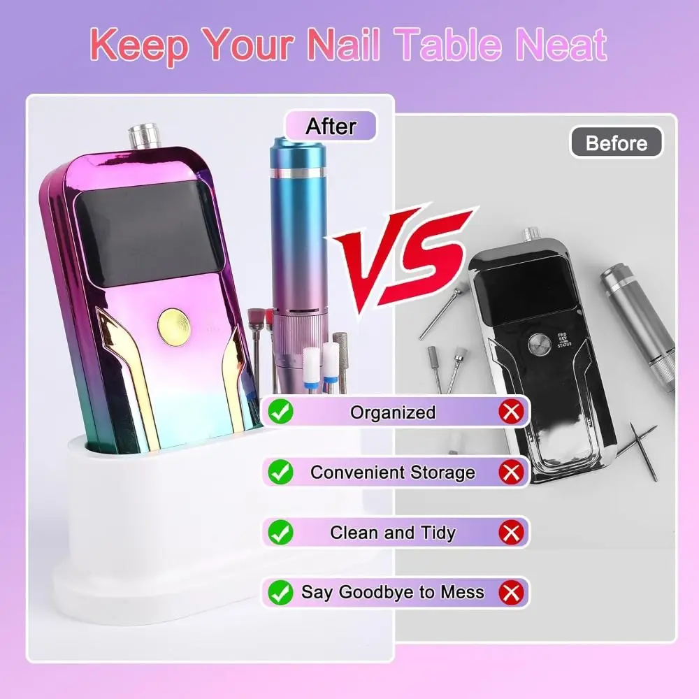 

Professional 8 Holes Nail Drill Machine Holder Universal Large Capacity Nail Drill Bit Holder Nail Efile Stand Nail Salon