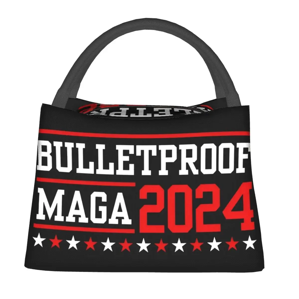 Trump Bulletproof MAGA Lunch Bags Waterproof Insulated Oxford Cooler Bags 2024 Shooting Fight for America Cold Food Picnic Tote