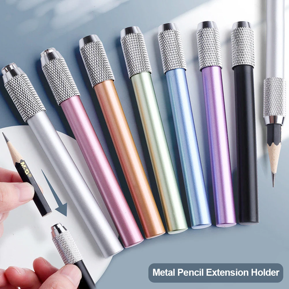 Extension de crayon en métal, manchon de crayon de dessin, connecteur de crayon, tige d'extension en alliage d'aluminium, fournitures de peinture artistique