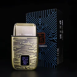 XUANFENG IPX6 waterproof electric shaver with rechargeable LED display, men's professional shaver metal body