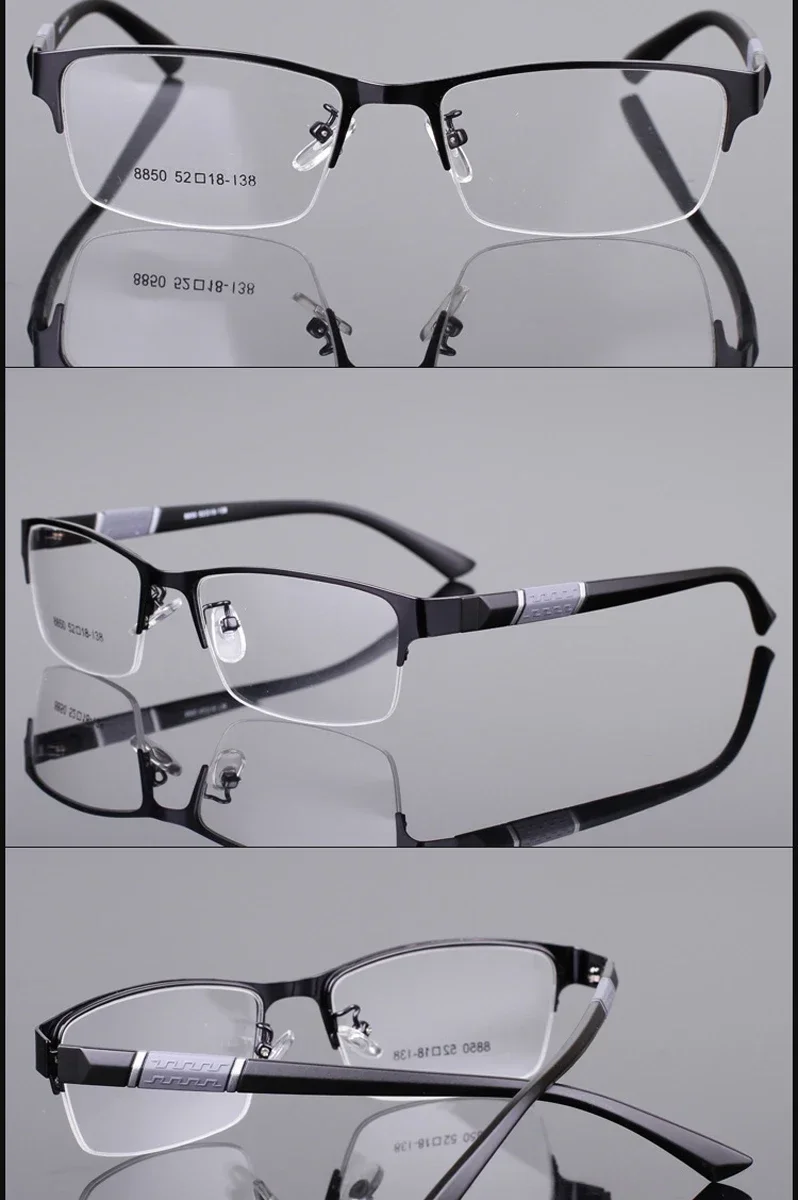 Klassische TR90-Lesebrille mit halbem Rahmen für Männer und Frauen, Business-Brille für Alterssichtigkeit, Hyperopie-Brille, Stärkebereich +1,0 bis +4,0 – Detail 2