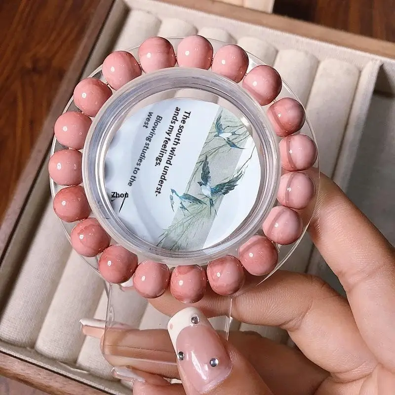 Koreanisches Ins Sweet Ink Wash Keramik-Perlenarmband für Frauen und Mädchen, Party-Schmuckgeschenk, elastische Perlenkette, Accessoires – Detail 5