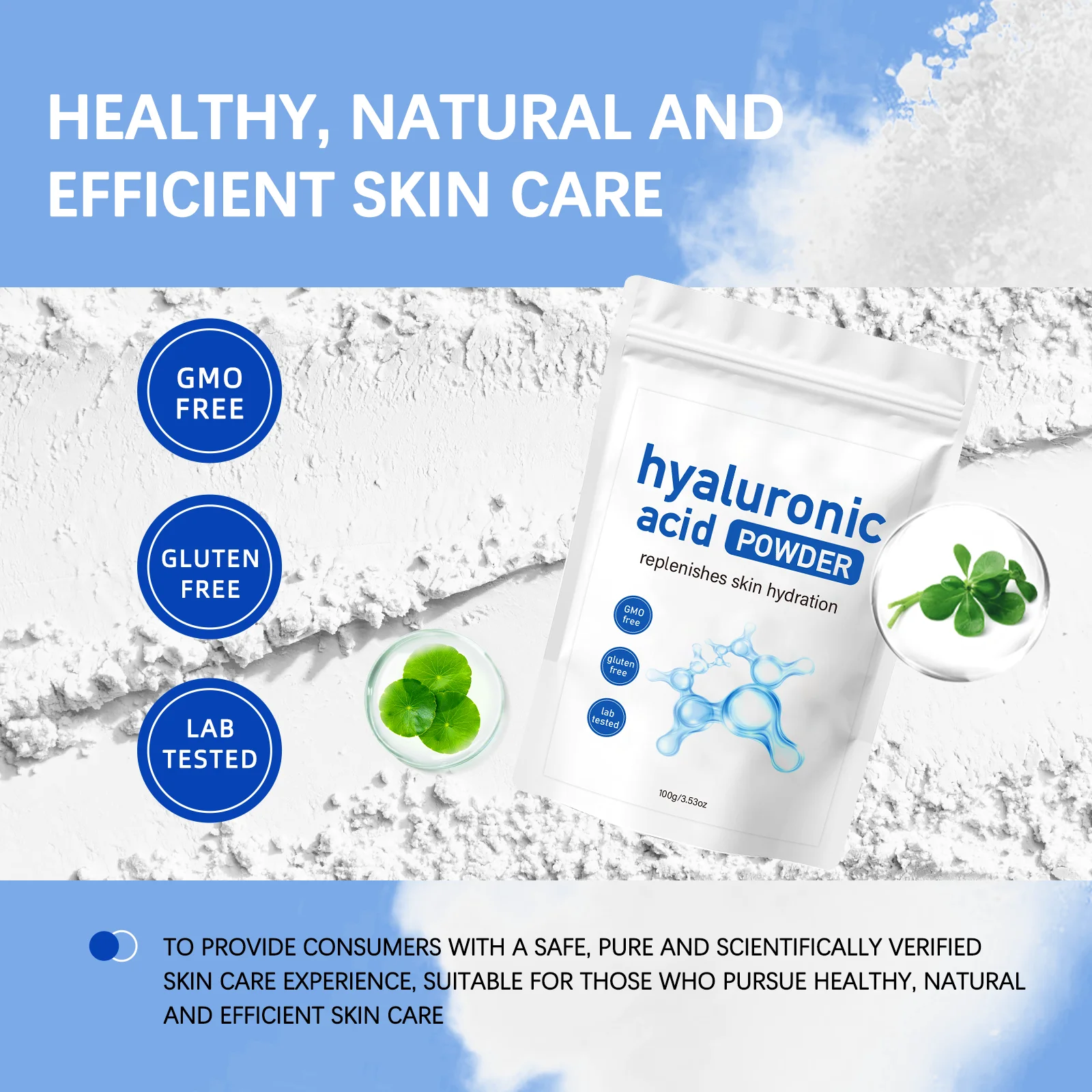 مسحوق قناع HA مضاد للشيخوخة 100 جرام - مع ملاقط وتعزيز الكولاجين للترطيب العميق. تركيبة علاج العناية بالوجه لتقليل التجاعيد. #2