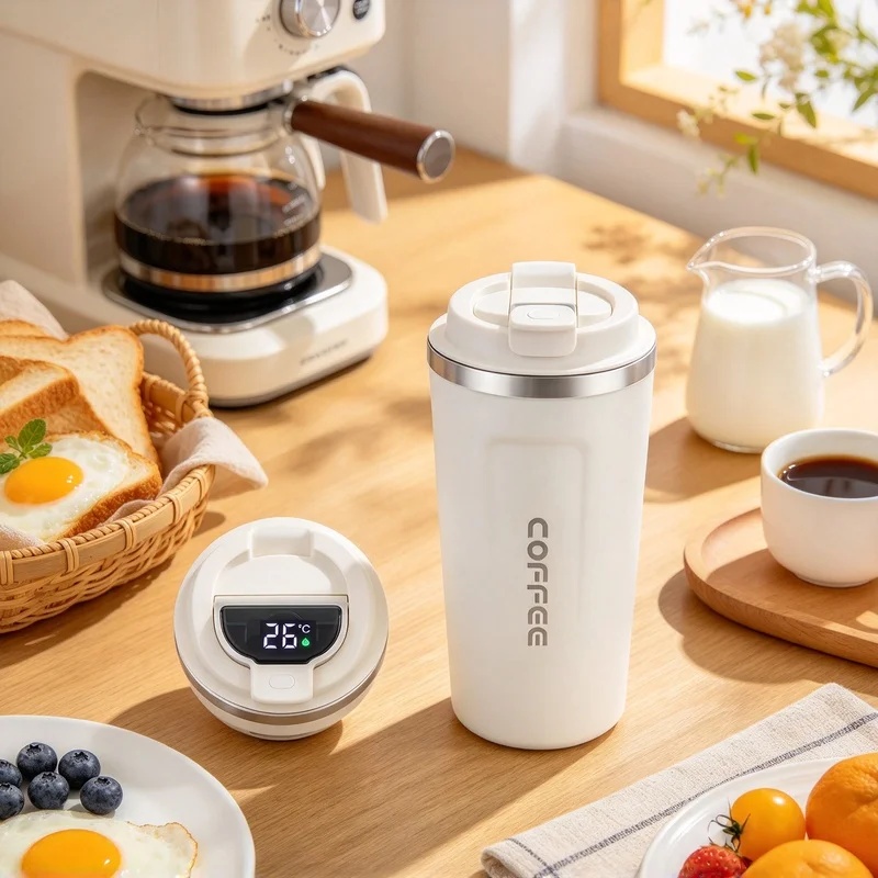 380/510ML Double Stainless Steel Insulated Mug, Leakproof Travel Thermo Cup, Practical Coffee Drinkware for Car Vehicle and Home