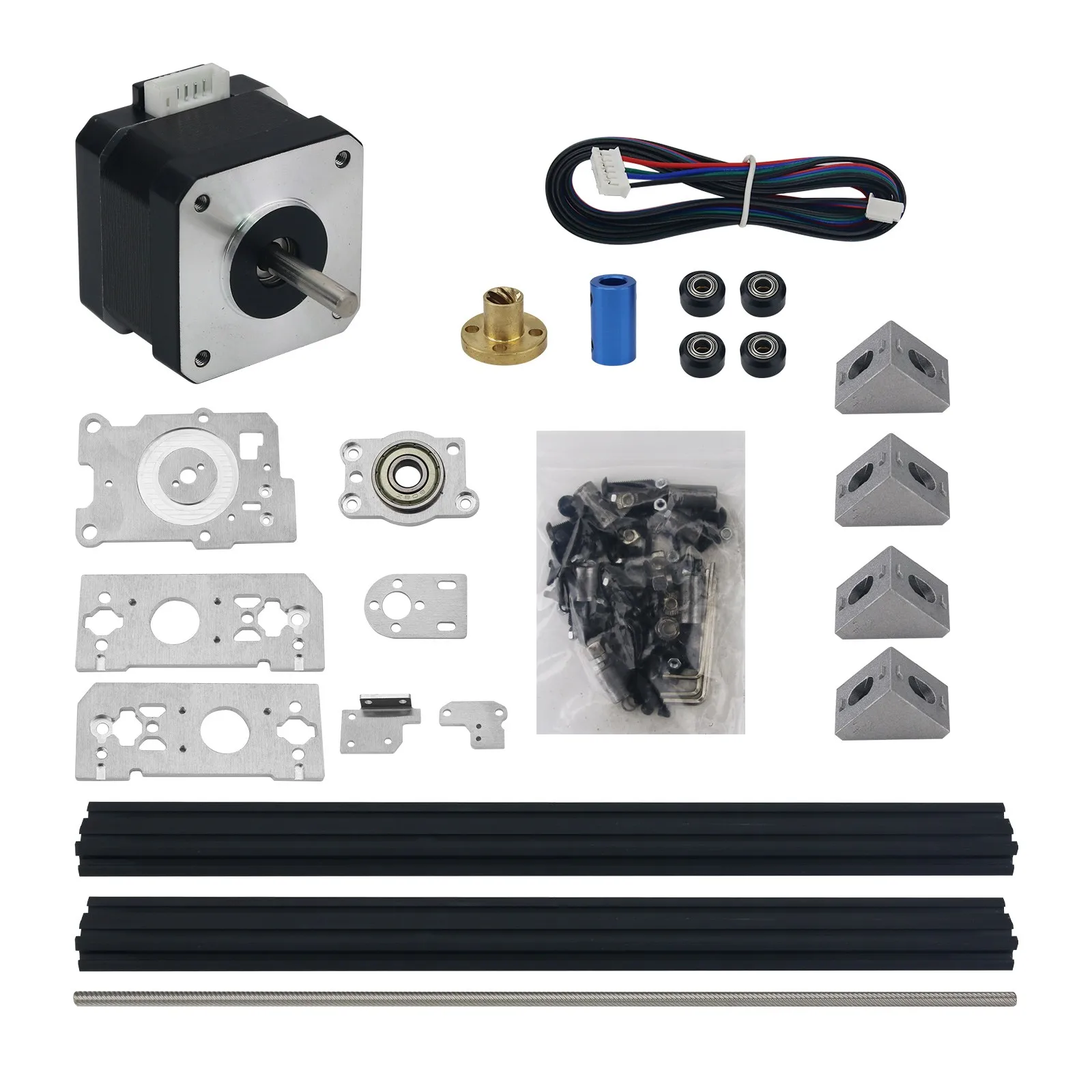 

High Performance Industrial Robot Model Kit Unassembled Full Metal Stepper Mechanical Arm with Sliding Table Robotics Kits