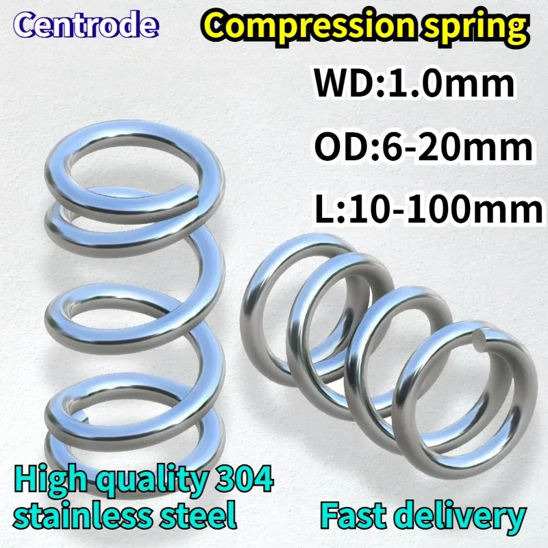304 Stainless Steel Compressed Spring Wire Diameter 1.0mm Outer Diameter 5-20mm Rotor Return Spring Pressure Spiral Coil